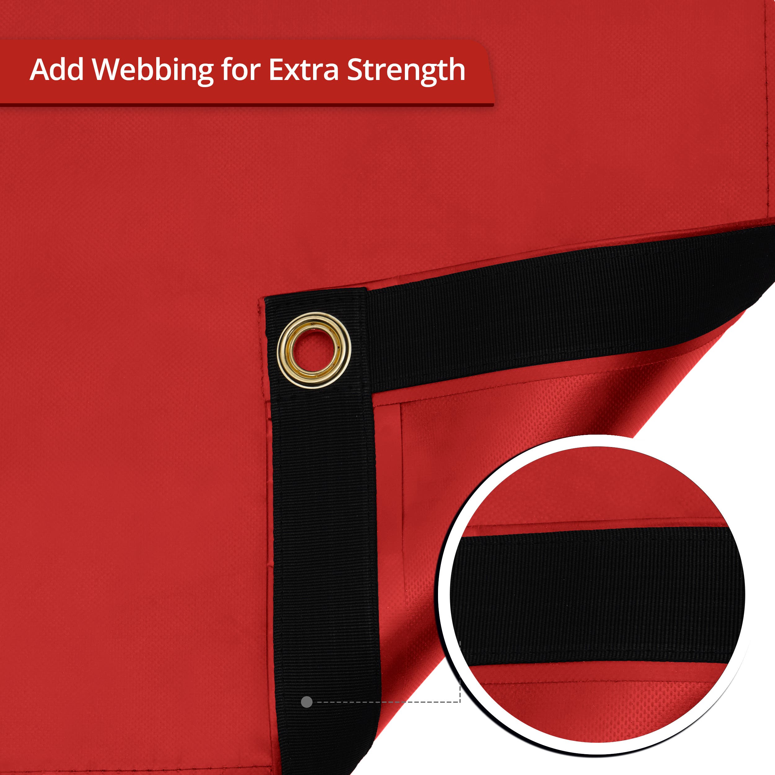 Custom Heavy Duty Vinyl Tarp - Red