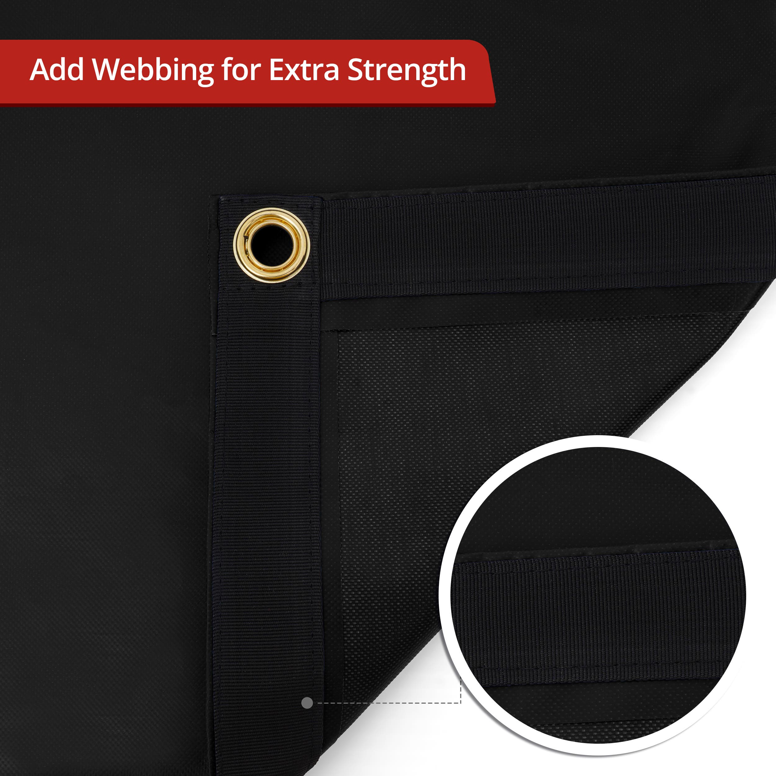 Custom Medium Duty Vinyl Tarps - Black