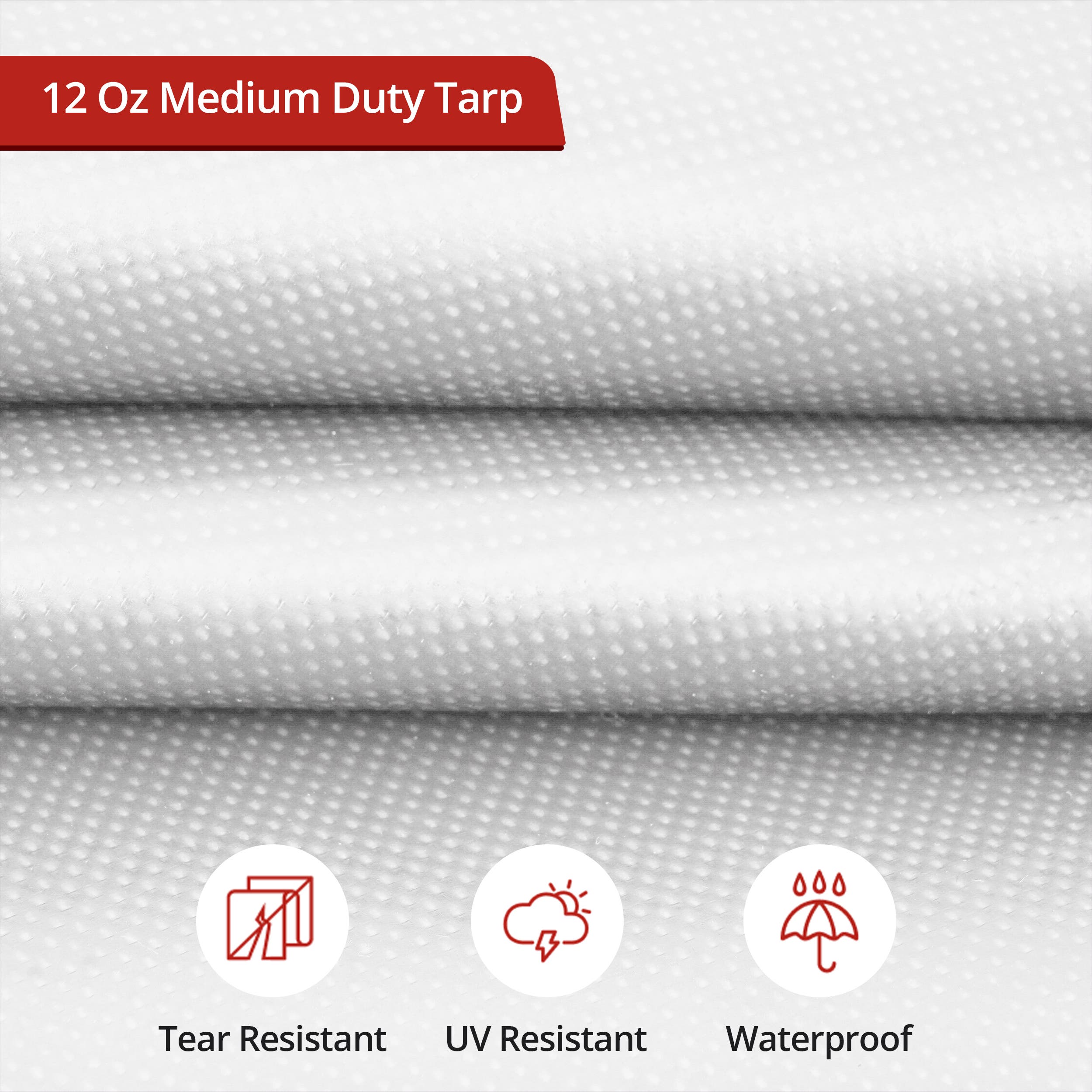 Custom Medium Duty Vinyl Tarp - White
