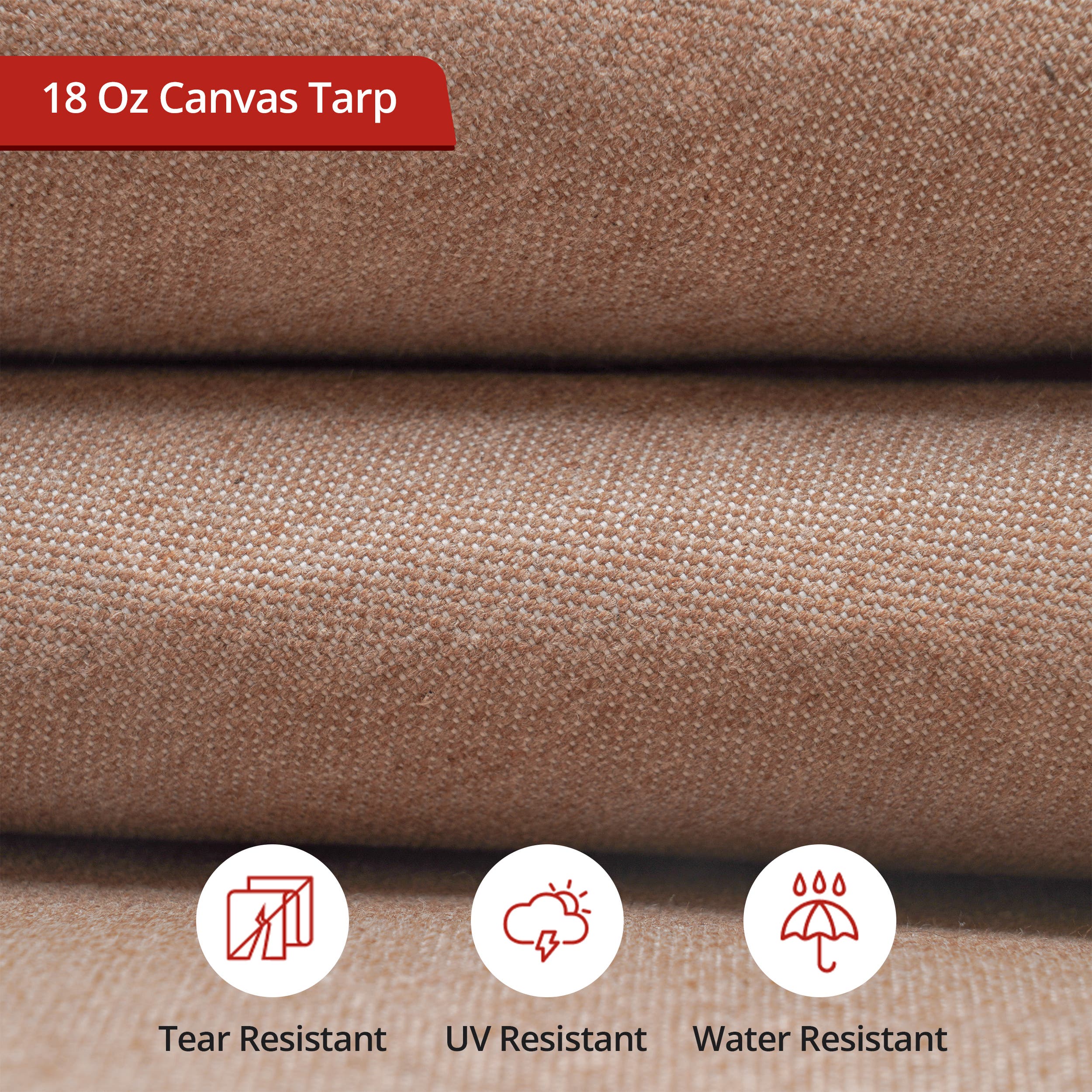 Water Resistant Canvas Tarp - Mustard Tan