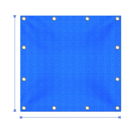 Custom Light Duty Poly Tarp - Blue
