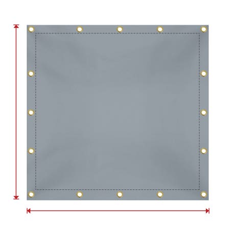 Custom Super Heavy Duty Vinyl Tarp - Gray