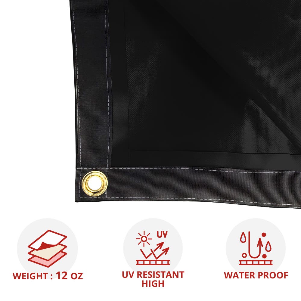 Custom Medium Duty Vinyl Tarps - Black