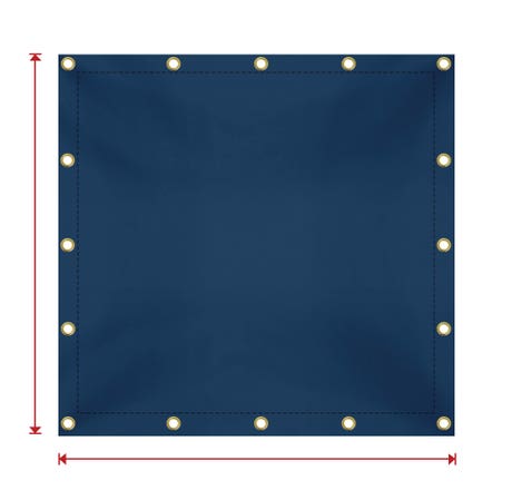 Custom Medium Duty Vinyl Tarp - Blue